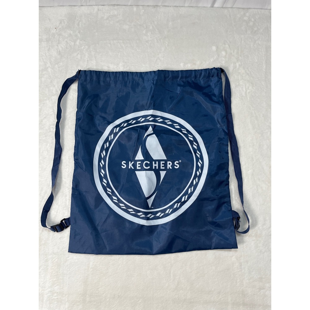 Skechers Navy Blue Drawstring Cinch Backpack Gym Bag with Logo